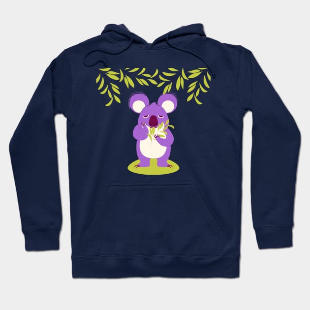 Hand Drawn Koala Funny Hoodie by Mako Design 